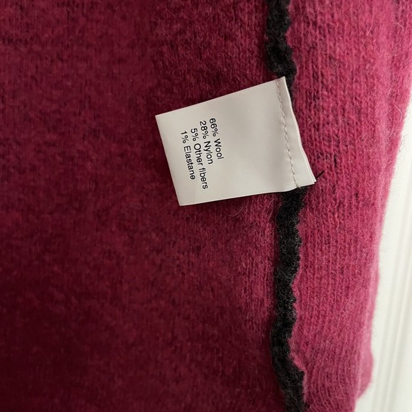 Chiaramente Open Front Hooded Gray/Pink Cardigan Wool Blend Made in Italy Sz M - Picture 6 of 7